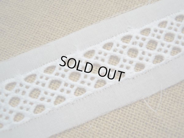 画像1: 幅約3ｃ　シロの人気の綿ハシゴレース　9M