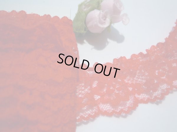 画像3: 幅約3.3ｃ　アカの花柄のフリル　4M