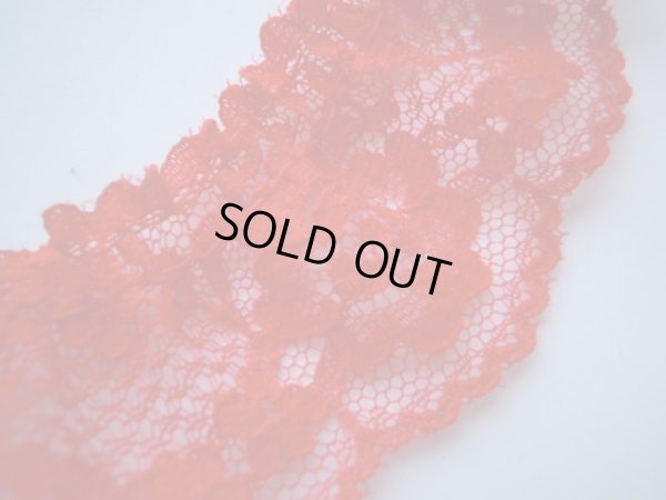 画像2: 幅約3.3ｃ　アカの花柄のフリル　4M