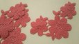 画像3: 在庫処分！可愛い花柄　ローズピンクのコットンケミカルのアップリケレース　5枚入り (3)