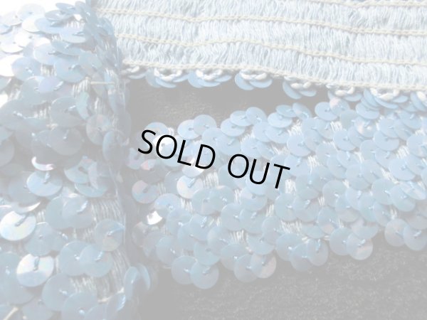 画像2: 幅約4ｃ　ゴージャスでお買い得なストレッチスパンコールブレード　ブルー　1.5Ｍ