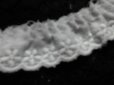 画像2: オリジナル・ダブルガーゼの花柄の綿フリルレース キナリ　1M (2)