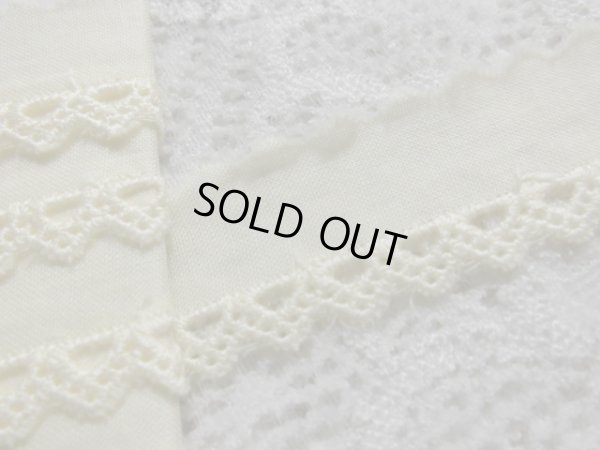 画像1: お買い得品！ハンパ物処分！クリーム色の綿レース　2M