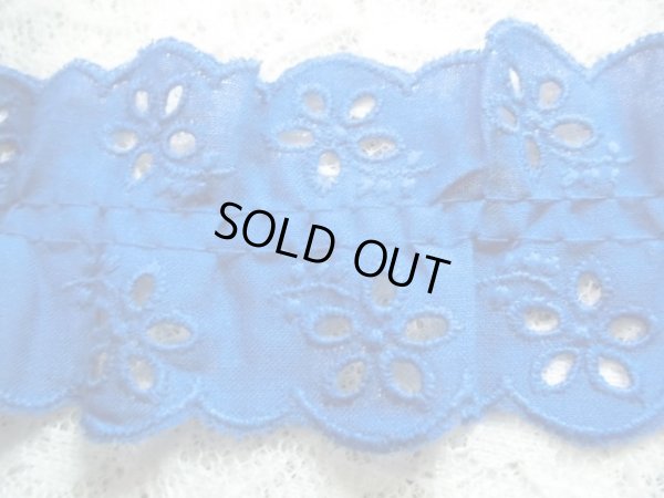 画像2: 幅約5ｃ　エレガントなハナコンの両山の綿フリル　2.5M