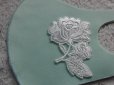 画像1: 手作りのマスクに如何！アイロン接着!レース工房☆太陽のぴたっとレース　エレガントな薔薇柄のモチーレース　1組2枚 (1)