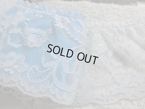 画像1: 幅約9ｃ　ダークブルーのフリル　1M