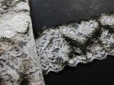 幅約6.3ｃ　肌に優しいカラーストレッチレース　濃いチャのムラ染め　5M　　