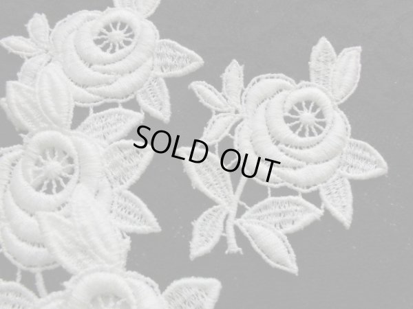 画像2: 繊細な薔薇柄のケミカル・モチーフレース　6枚入り