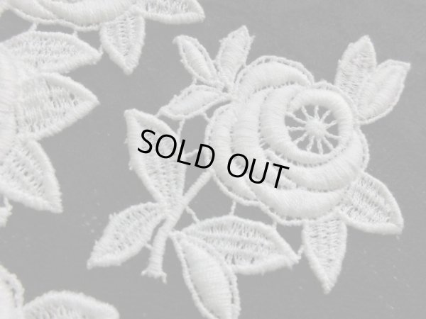 画像1: 繊細な薔薇柄のケミカル・モチーフレース　6枚入り