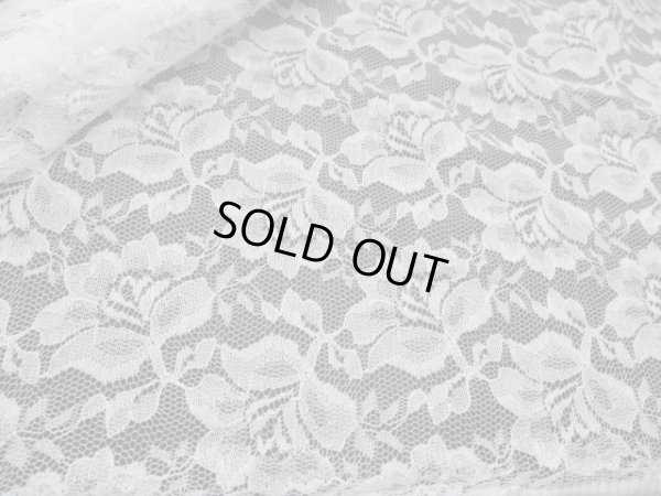 画像1: 幅約110ｃ　メッチャお買い得なバラ柄の高級ラッセルレース　オフシロ　2M