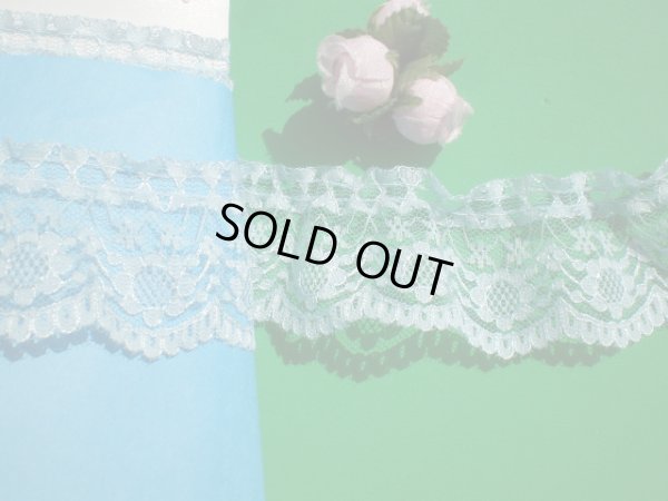 画像1: 幅約4.5c ブルーの人気のフリル・10M　●