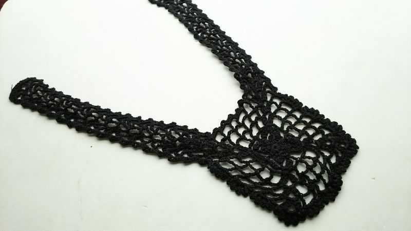 画像1: クロの手編みレース衿  