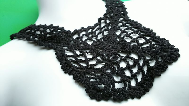 画像2: クロの手編みレース衿  