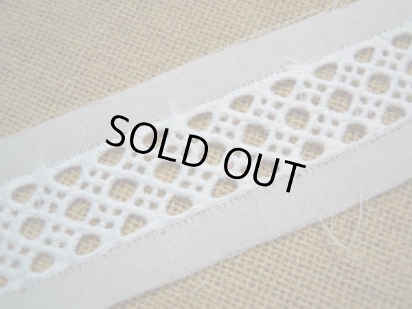 画像1: 幅約3ｃ　シロの人気の綿ハシゴレース　9M