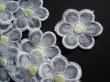 画像2: 人気の花柄のレモンイェロー　綿アップリケレース　5枚入り