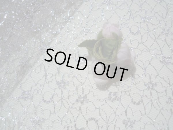 画像1: 生地幅110ｃ　ラメ入りラッセル　ピンクＸシルバー