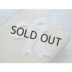 画像: 繊細なリボン柄の綿ケミカル・モチーフレース　1枚入り
