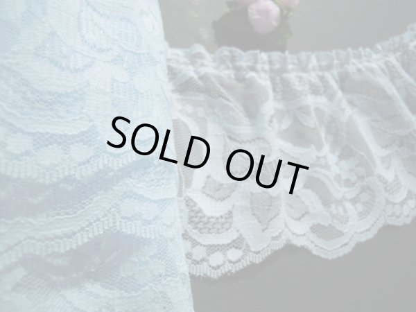 画像2: 幅約9c　人気のブルーのエレガントなフリル　3M