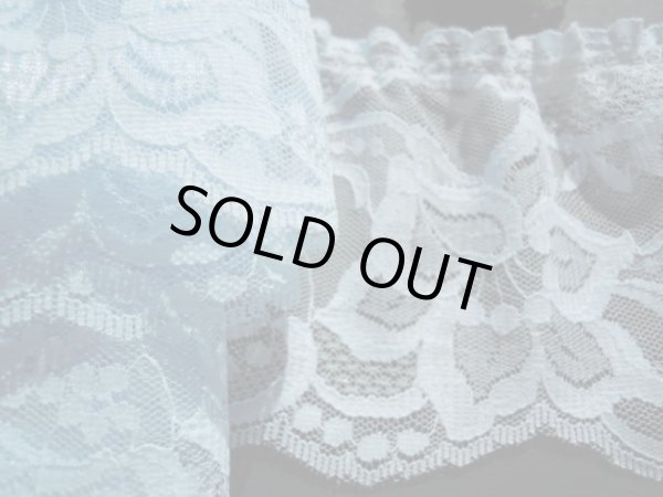 画像1: 幅約9c　人気のブルーのエレガントなフリル　3M