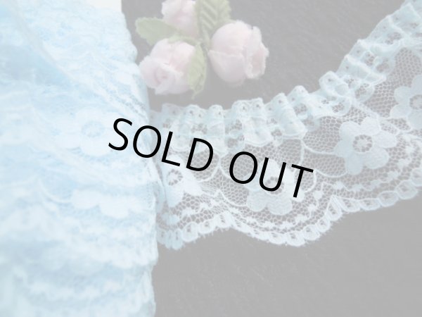 画像1: 幅約4ｃ　人気のブルーのフリル　4M