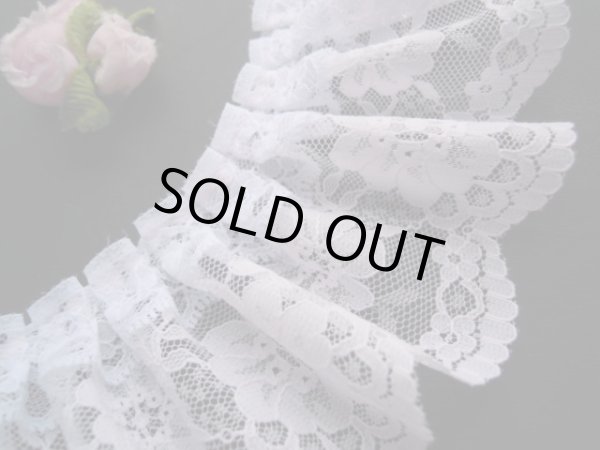 画像1: 淡〜いピンクの２段レース　ボックス加工のフリ・フリ・フリルゴスロリレース　1.5Ｍ