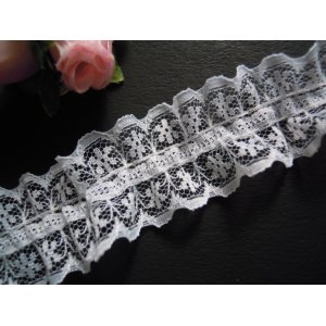 画像: 幅約3c　シロのフリル　1.2M