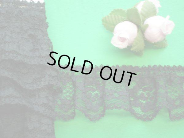 画像1: 幅約3.6c　人気のクロのフリル　50M　●