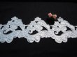画像1: 幅約12ｃ　シロのサテン地にコード・ブライダルレース　3Ｍ