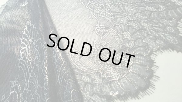 画像1: 高級ラッセル　箔プリント！アイラッシュレース　約1.3Ｍ