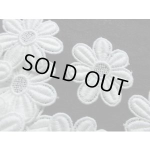 画像: メッチャ可愛い花柄　人気のコットン・ケミカルのアップリケレース　10枚　