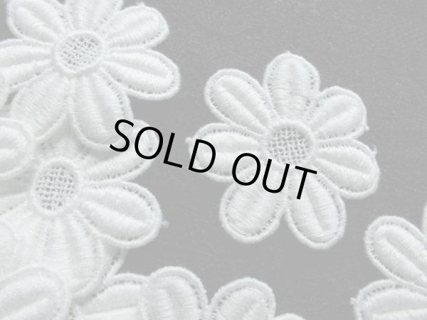 画像1: メッチャ可愛い花柄　人気のコットン・ケミカルのアップリケレース　10枚　