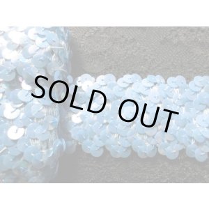 画像: 幅約4c ゴージャスでお買い得なストレッチスパンコールブレード ブルー 1.5M