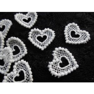 画像: ハートがハートが一杯!!!オフシロのコットンモチーフレース 15枚入り