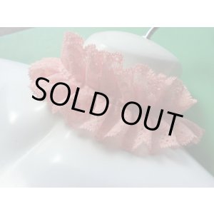 画像: メッチャ、お買い得！チョーカーに如何！？肌に優しいオレンジピンクの人気のフリフリフリル・ラッセルレース　3Ｍ