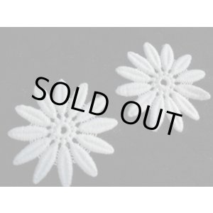 画像: メッチャ可愛いコットンケミカル・アップリケレース オフシロ 2枚入り