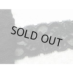 画像: 肌に優しいカラーストレッチレース　クロ　5M　　