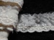 画像2: オリジナル・ダブルガーゼの花柄の綿フリルレース 生成り　2.5M