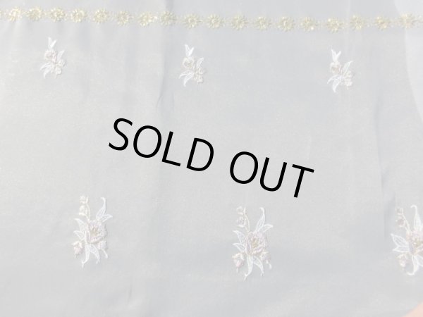 画像5: 最高級！シロ地にパープルとゴールドの花柄の広幅オーガンジレース　　1Ｍ