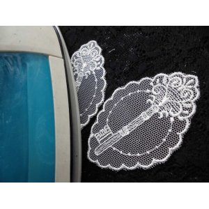 画像: アイロン接着!　レース工房☆太陽のぴたっとレース　オフシロの人気のキー柄（鍵）モチーフ　2枚入り