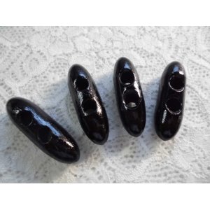 画像: 長さ約45mm　メッチャお買い得なウッド・ダッフルボタン　4個入り