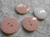 画像: 在庫処分！高級ボタン　ボタンイヤリングに！？　人気のチェック柄　4個入り