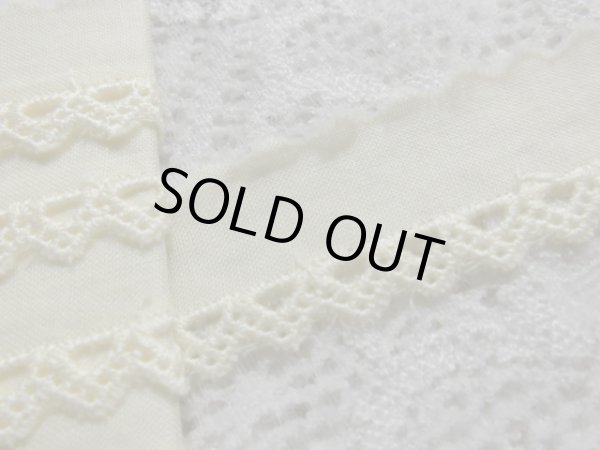 画像1: お買い得品！ハンパ物処分！クリーム色の綿レース　2M