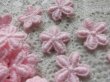 画像2: メッチャ可愛い花柄　人気のコットン・ケミカルのアップリケレース　ピンク　30枚　