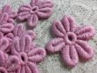 画像2: メッチャ可愛い花柄　人気のコットン・ケミカルのアップリケレース　チェリ-ピンク　12枚　