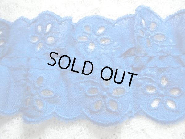 画像2: 幅約5ｃ　エレガントなハナコンの両山の綿フリル　2.5M