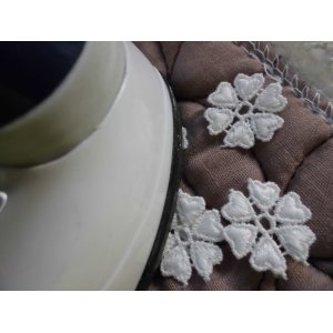 画像: 手作りマスのアクセントに！アイロン接着！　レース工房☆太陽のぴたっとレース　人気の花柄の綿モチーフレース　20枚