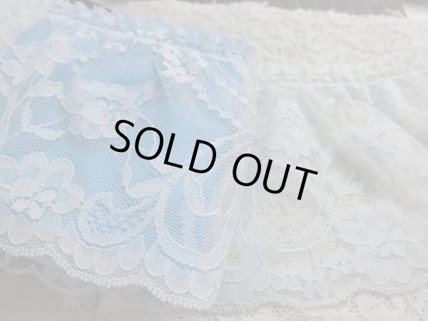 画像1: 幅約9ｃ　ダークブルーのフリル　1M