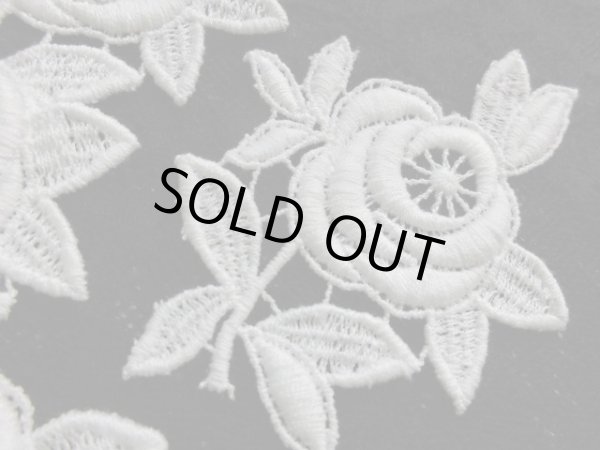 画像1: 繊細な薔薇柄のケミカル・モチーフレース　6枚入り