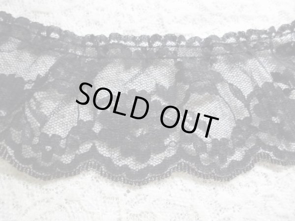 画像2: 幅約6ｃ　人気のクロのエレガントなフリル・5M　●