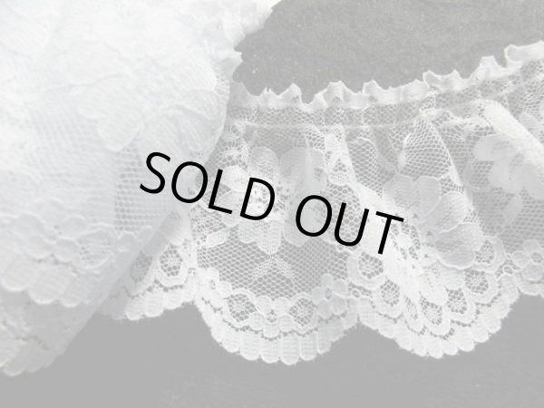 画像1: 人気の淡いブルーの花柄のフリル　3M